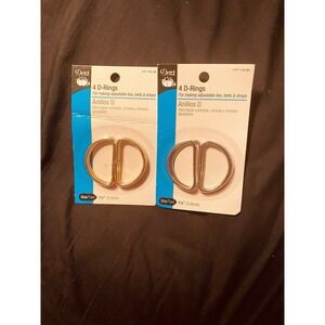 Metal "D" Rings 1 1/2"  3.8cm 4/Pkg Gilt 072879102444 2 pack